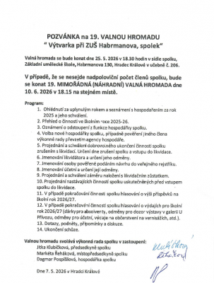 Valná hromada spolku Výtvarka