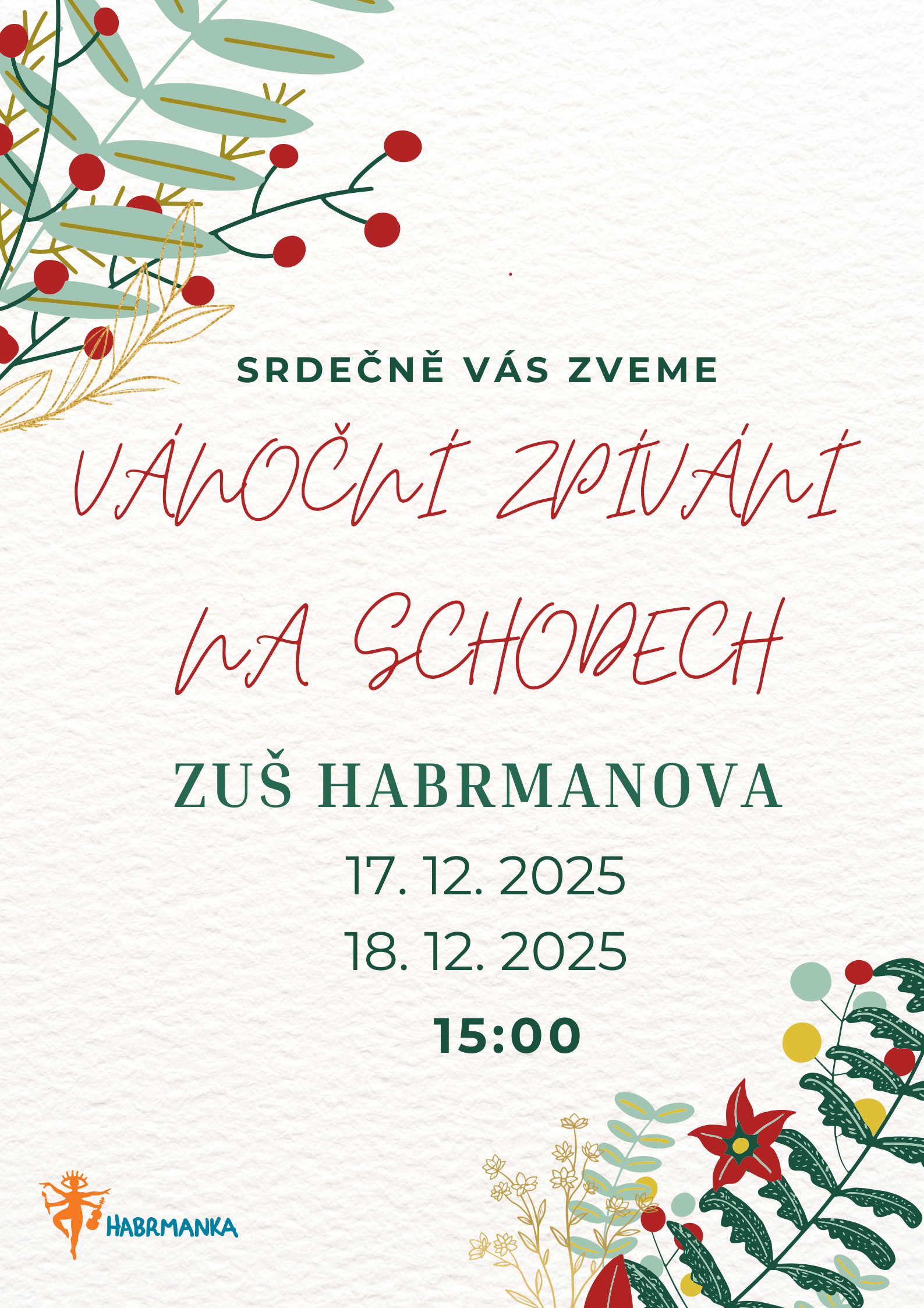 Vánoční zpívání na schodech